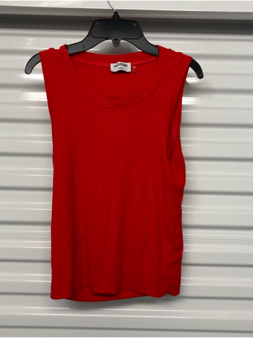LNA Vibrant Red Ribbed Tank Top